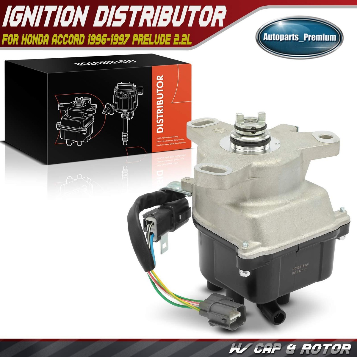 Ignition Distributor w/ Cap & Rotor for Honda Accord 1996-1997