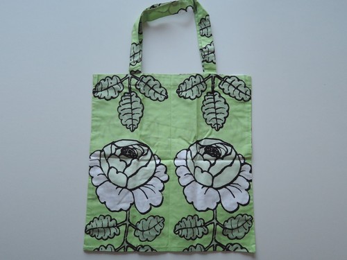 【MUY RARO】 Bolso de mano Marimekko MAALAISRUUSU bolsa de compras verde claro - Imagen 6 de 6
