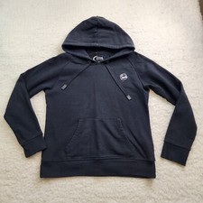 Zyia Active Hooded Sweatshirt Pullover Women M Black Pocket Athleisure Sports