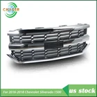 For Chevrolet Silverado 1500 2016-2018 Front Grille Upper Grill Plastic Chrome