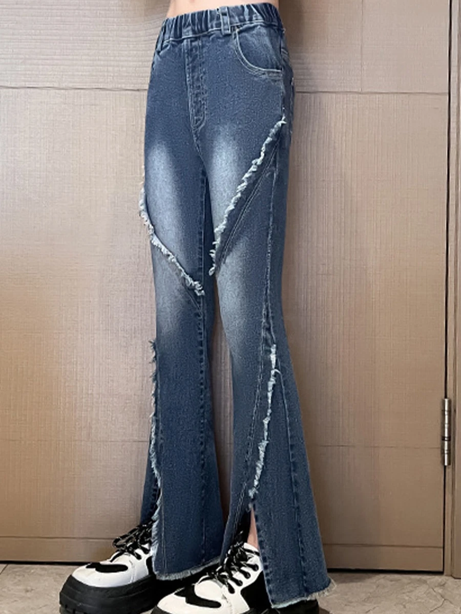 bell bottoms girls pants straight leg denim trousers flare kids jeans pants