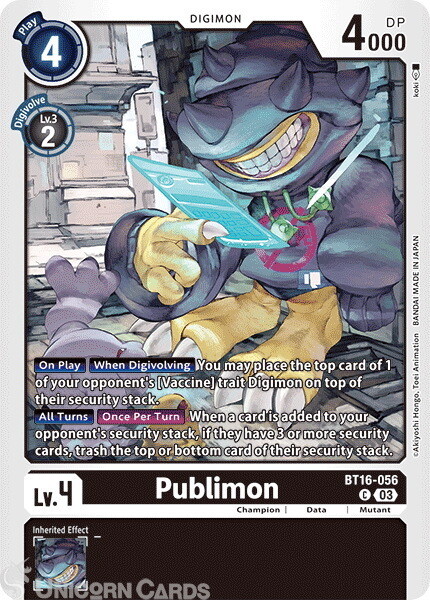 BT16-056 Publimon : Common Digimon Card : BT16: Beginning Observer