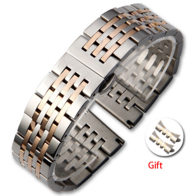 Premium Business Solid Stainless Steel Watch Strap Metal Band 12-24mm with Arc