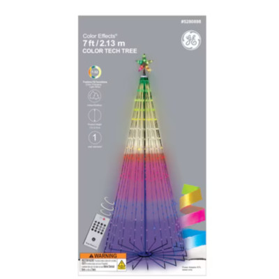 GE 7-ft Color Changing LED Lights String Christmas Tree Color Effects BRAND NEW!