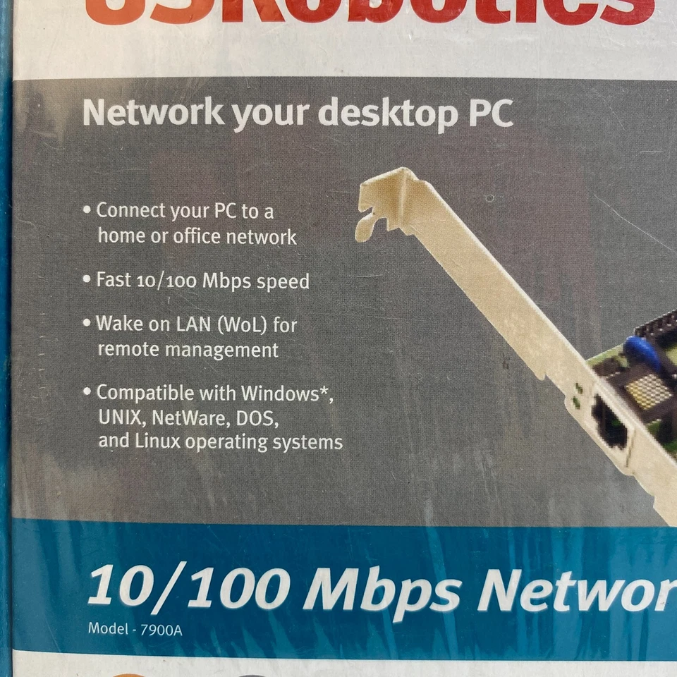US Robotics 10/100 Mbps Network Card Model 7900A - Brand New, Still Sealed! - Image 2 of 4