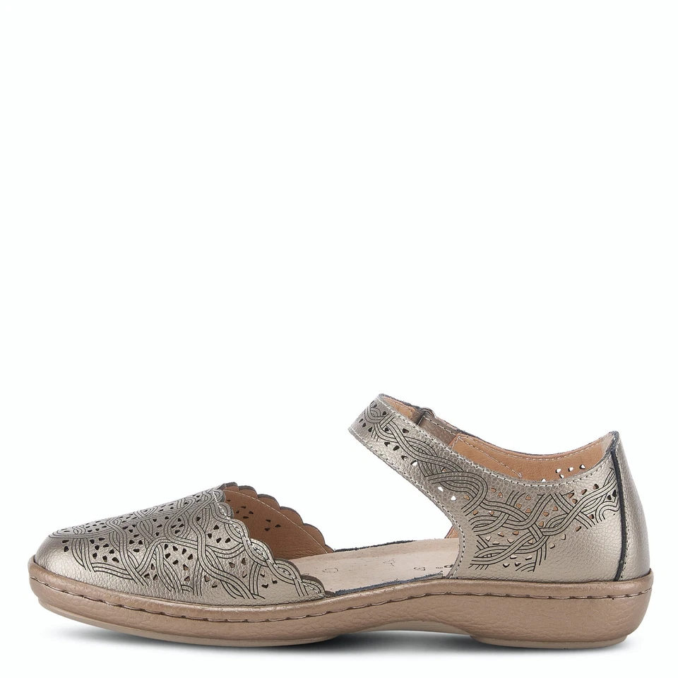 SPRING STEP SABRIYE PEWTER LEATHER MARY JANE Closed toe FLAT US 7 EU 37 - Image 2 of 4