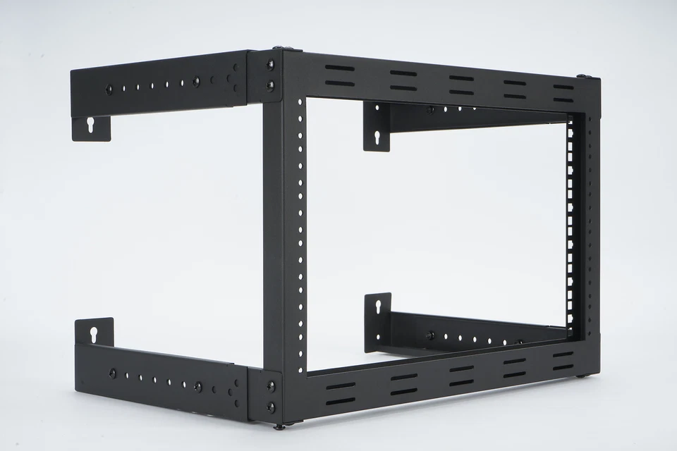 6U 19 Inch Wall Mounted Open Frame Server Equipment Rack Adjustable - Image 4 of 4