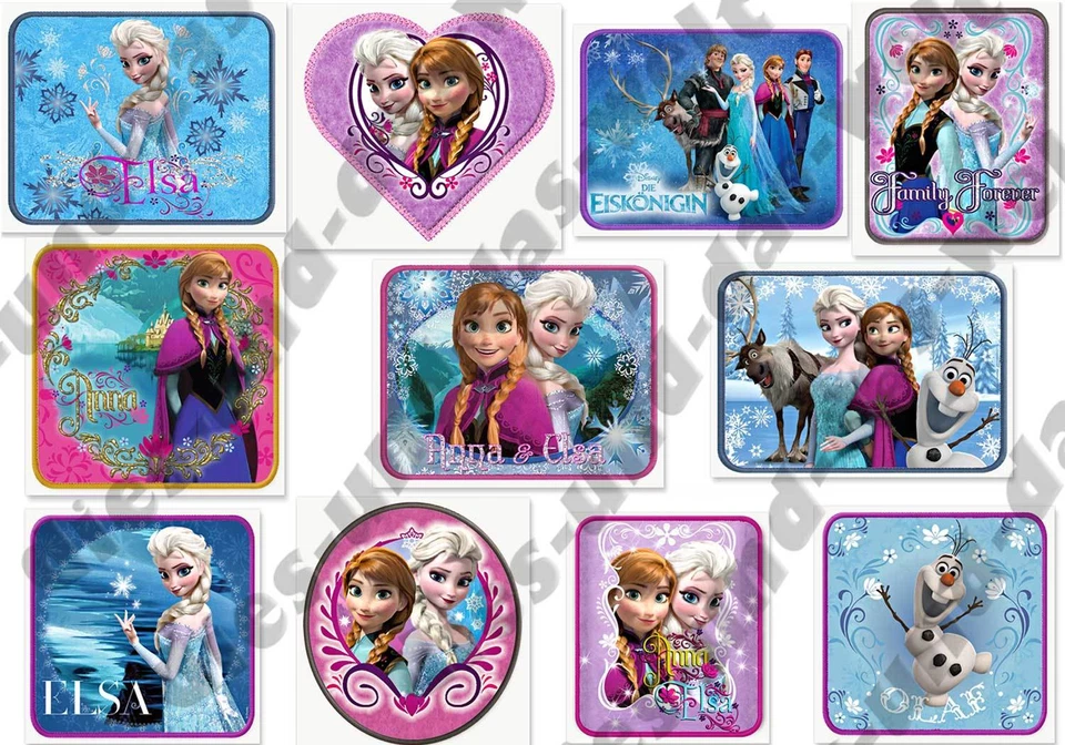 ✿ EISKÖNIGIN FROZEN Elsa Anna Mädchen Applikationen FLICKEN Aufnäher 11 St. NEU