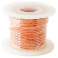 25 Feet Orange 22 Gauge Stranded Hook-Up Wire, Tinned Copper, PVC Insulation