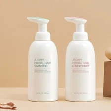 ATOMY Herbal Hair Shampoo 500ml + Conditioner 500ml Set Nourishing Hair Care NEW