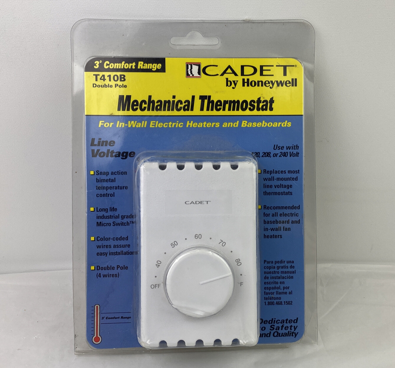 Cadet by Honeywell Mechanical Double Pole Thermostat T410B 27418081223 |  eBay
