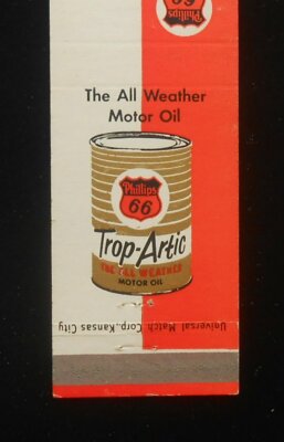 1940s? Phillips 66 Trop-Artic Motor Oil Gas Drake Phone 280 McCook NE Red Willow