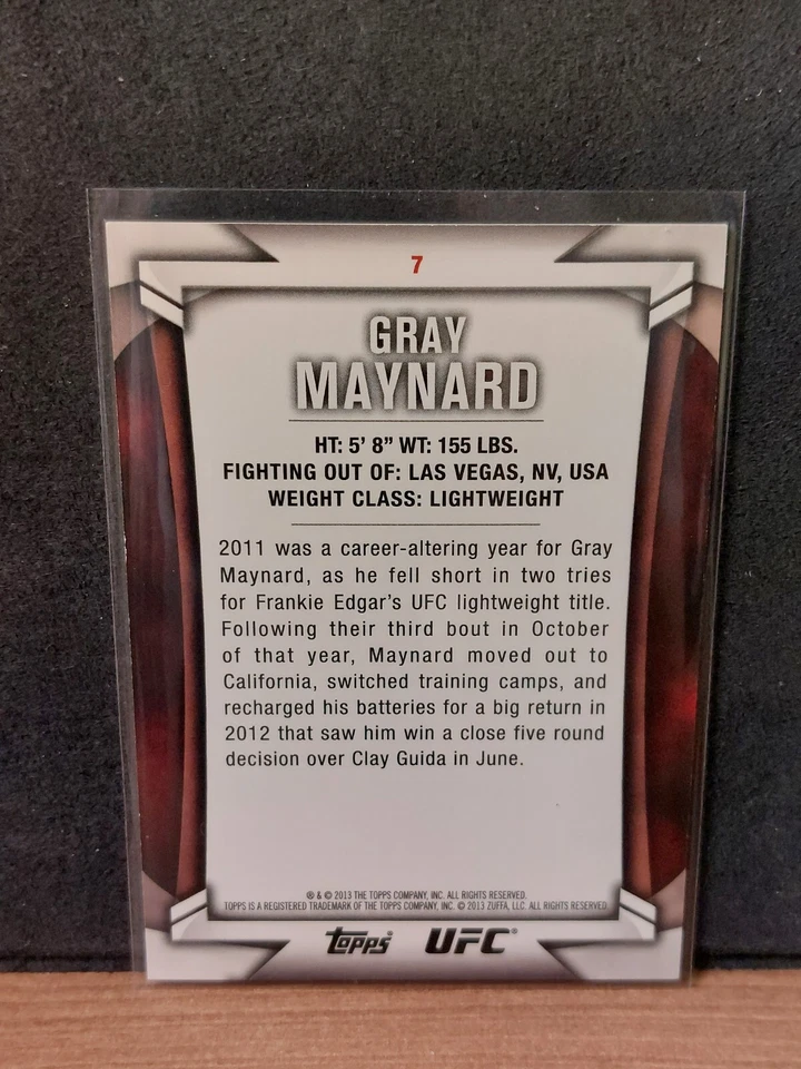 Gray Maynard #7 2013 Topps UFC Knockout Gold #114/188 - Image 2 of 2