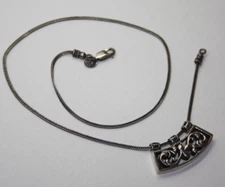 Silpada Sterling Silver Curved Floral Slide Pendant Necklace 18.5" N1472[083GRA]