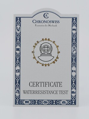 Chronoswiss International Certificate Booklet Manual Blank