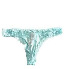 Victoria's Secret Dream Angels Lace-Trim Thong Panty Aqua