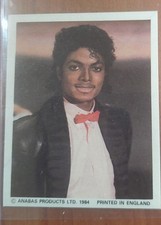 1984 ANABAS MICHAEL JACKSON STICKER - RARE MINTY MADE IN ENGLAND BOWTIE