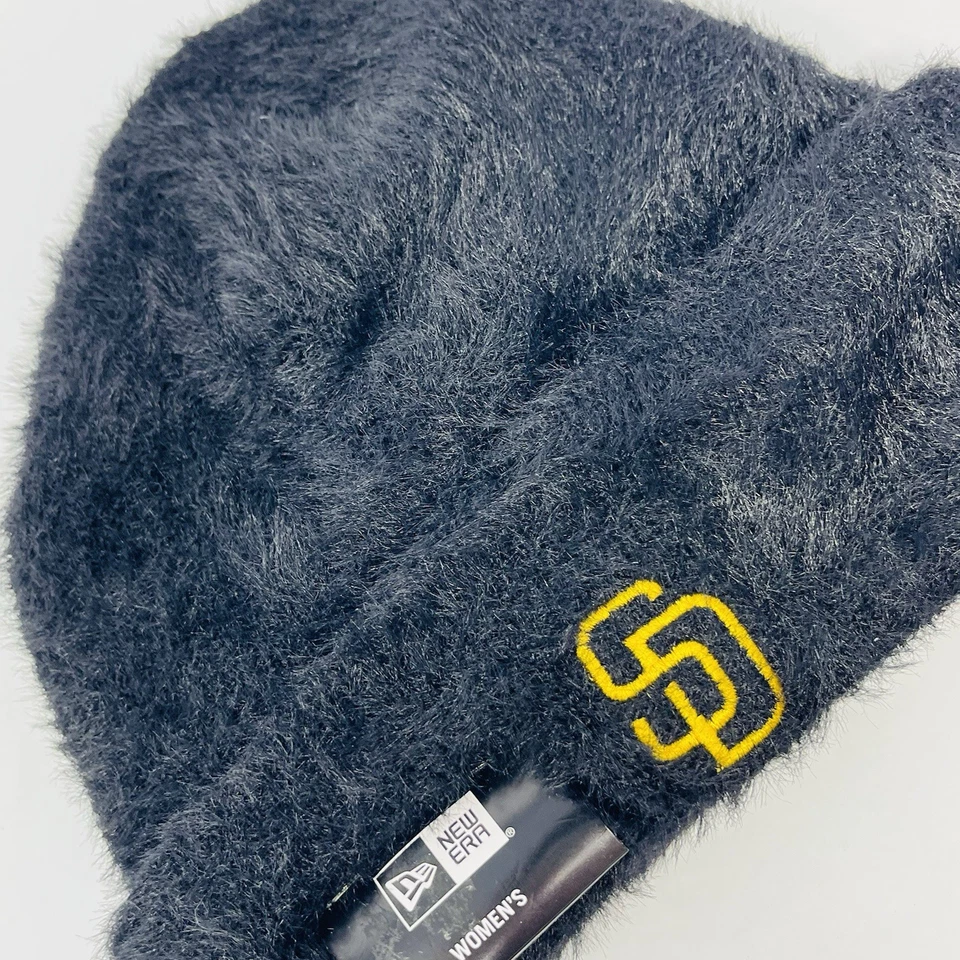 New Era MLB San Diego Padres Mujer Gorro Tobogán Tejido Difuso Negro Gorra de Invierno Foto 4 de 4