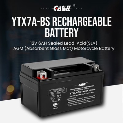 YTX7A-BS Motorcycle Battery Replacement for E-TON 150CC Sport 150 2012