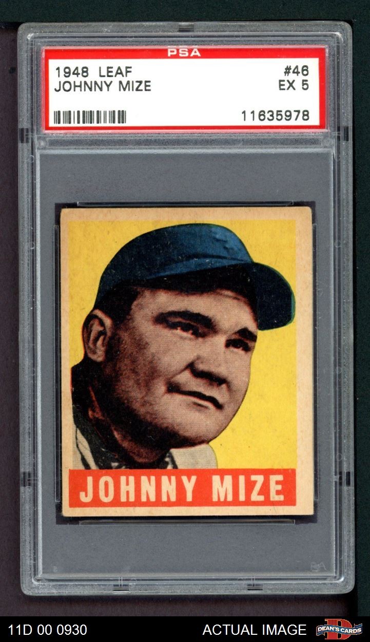 1948 Leaf #46 Johnny Mize Giants HOF PSA 5 - EX