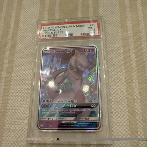 2019 POKEMON SUN & MOON HIDDEN FATES MEWTWO GX #31 PSA 9 MINT