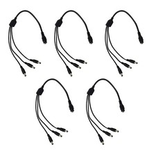 5Pcs 1:3 DC Power Splitter Cable Cord 1 Female to 3 Male 5.5x2.1mm 12V Port Kit
