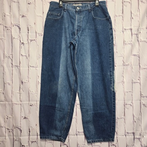 Levis SilverTab Baggy Fit Jeans Mens 34x32 Medium Wash Vintage Made in USA Y2K