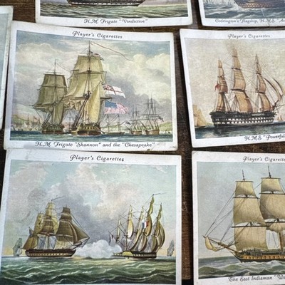 1936 John Player & Sons Old Naval Prints Large Partial Set 22 Out Of 25 Cards