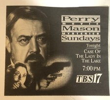 Perry Mason Case Of The Lady In Lake Movie Vintage Print Ad Raymond Burr Tpa16