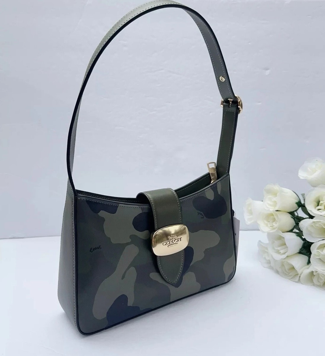 NWT Coach Eliza Shoulder Bag Denim/camoCBR14/CAK45/CV949 | eBay