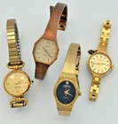 Vintage Watch Lot 4pc Womens Bulova GP Timex America Perry Ellis Avon Untested