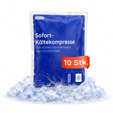 10 St&uuml;ck FLEXEO Sofort-K&auml;ltekompressen K&uuml;hlakku K&uuml;hlpack K&uuml;hlkompresse (15x17cm)