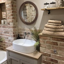 LOSOUR 24inch Round Mirror, Farmhouse Decor S...