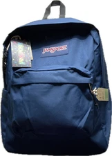 JanSport SuperBreak Backpack 26L in Navy Blue | School & College Bookbag