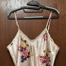Floral Ladies Chemise And Robe Set Sz L Bridal Romantic Lace Detail Coquette