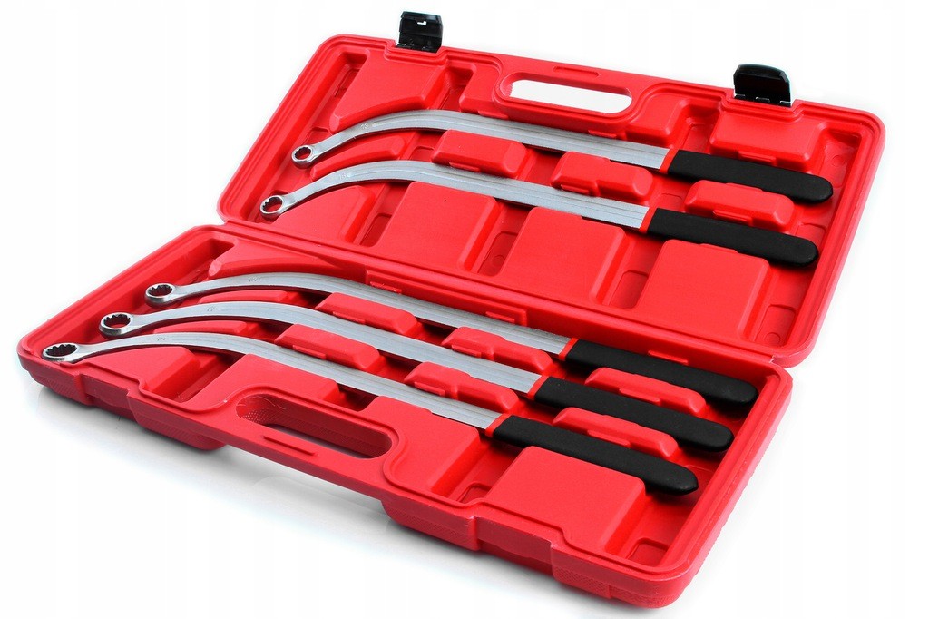 SET 5 PEZZI CHIAVI TENDICINGHIA POLIGONALE LUNGHE A TESTA PER PULEGGIA 13/19...