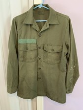 Vintage US Army Military OG 507 Field Utility Shirt Distressed See Pics 4 Size