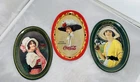 Coca Cola Oval Mini Tin Tip Trays 6in x 4.5inch Lot Of 3