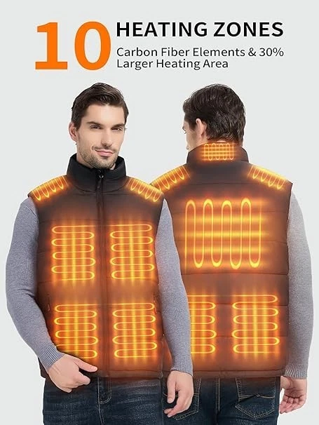 Men's Heated Vest 18400mah Battery Pack 10 Heating Zones Dual Control LARGE NEW
Opens in a new windo
