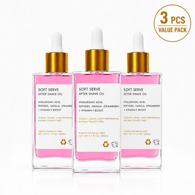 3 Pack After Shave Oil 90ml Moisturizing Razor Bump Care Strawberry Vanilla