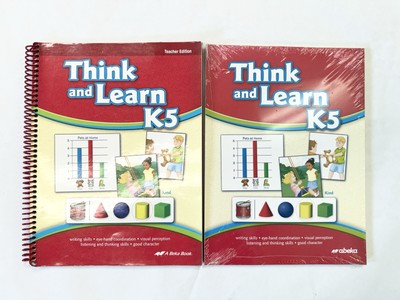 A beka K5 Think and Learn Teacher AND Unmarked Student Unbound Set Homeschool K