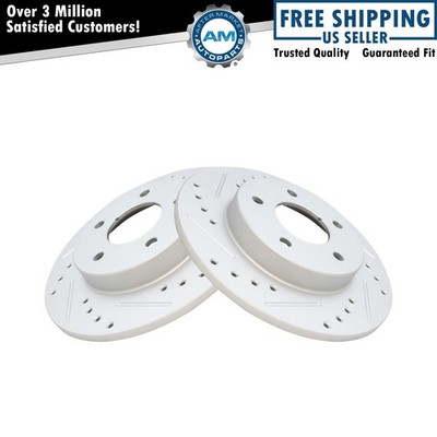 Performance Brake Rotor Drilled & Slotted Rear G-Coated Pair for GM
