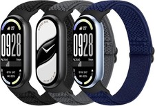 Elastic Bands Compatible with Xiaomi Smart Band 10/9/8 for Black Grey Indigo
