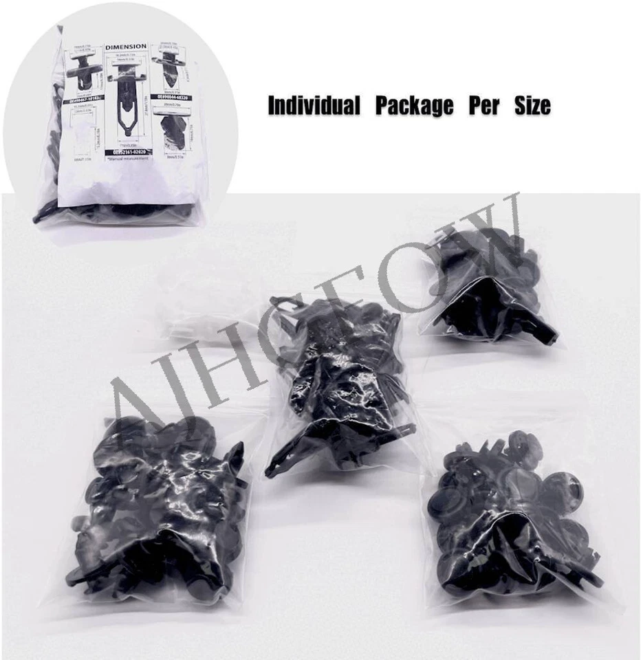 100 clips de panel de ajuste de parachoques para TOYOTA/LEXUS remache de empuje retenedor de paso de rueda interior Foto 2 de 4