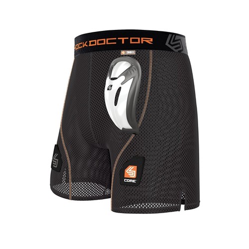 Shock Doctor YOUTH Core Hockey MESH SHORTS, BioFlex Cup w/ Tabs for Socks, Black - 第 4/15 張圖片