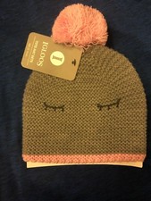  19.99 IGLOOS 2PC set knit cute pom pom winter warm hat toddler girl Size 1-2