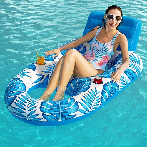 Inflatable Pool Floating Row Portable Float Bed Seat Adults for Beach Pool/Party - Picture 2 of 23
