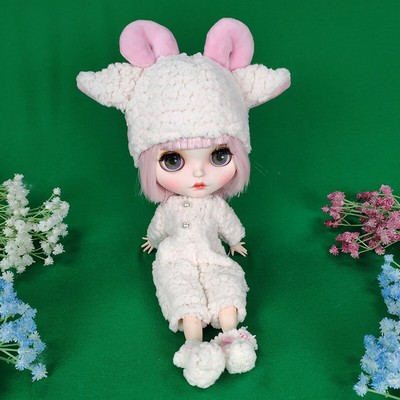 12'' Neo Blythe factory Doll Short Pink bob hair makeup matte face lips + 9hands