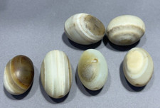 Ancient Banded Agate Bead Lot of 6 Pieces &ndash; Rare & Authentic &ndash; 20-30g Each
