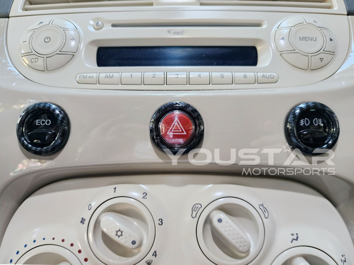 US STOCK FIAT 500 ABARTH NEW CARBON EFFECT 3 DASH SWITCH BUTTON